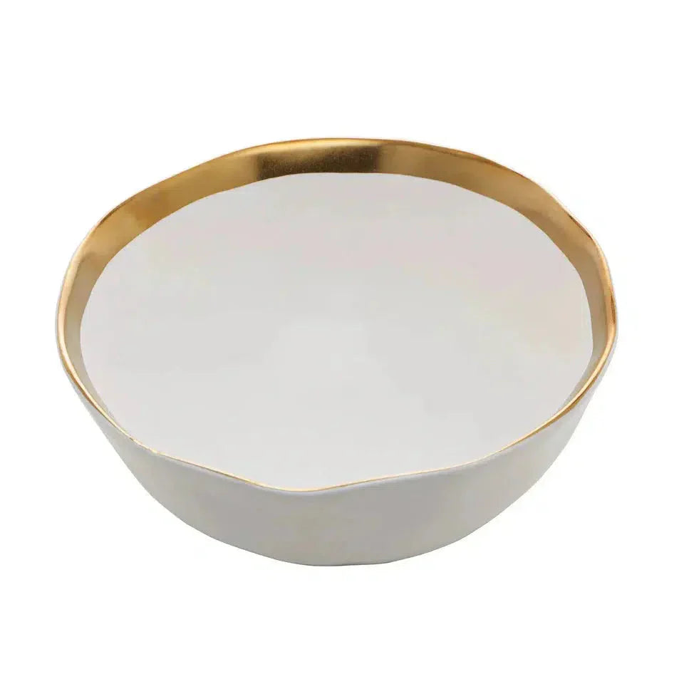 Aparelho de Jantar Porcelana Branco/Dourado Dubai - Serve 06 pessoas / EXCLUSIVO