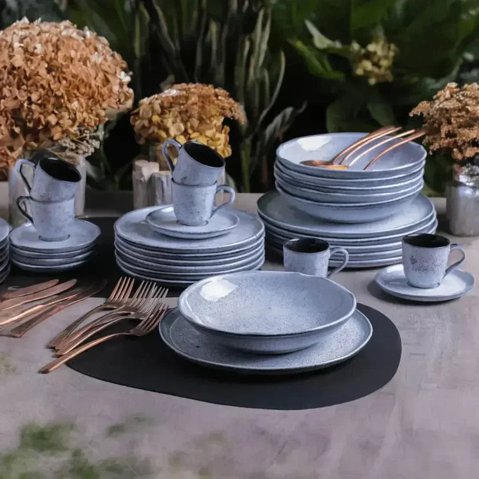 Aparelho de Jantar Orgânico Branco Retrô - Servir 06 pessoas