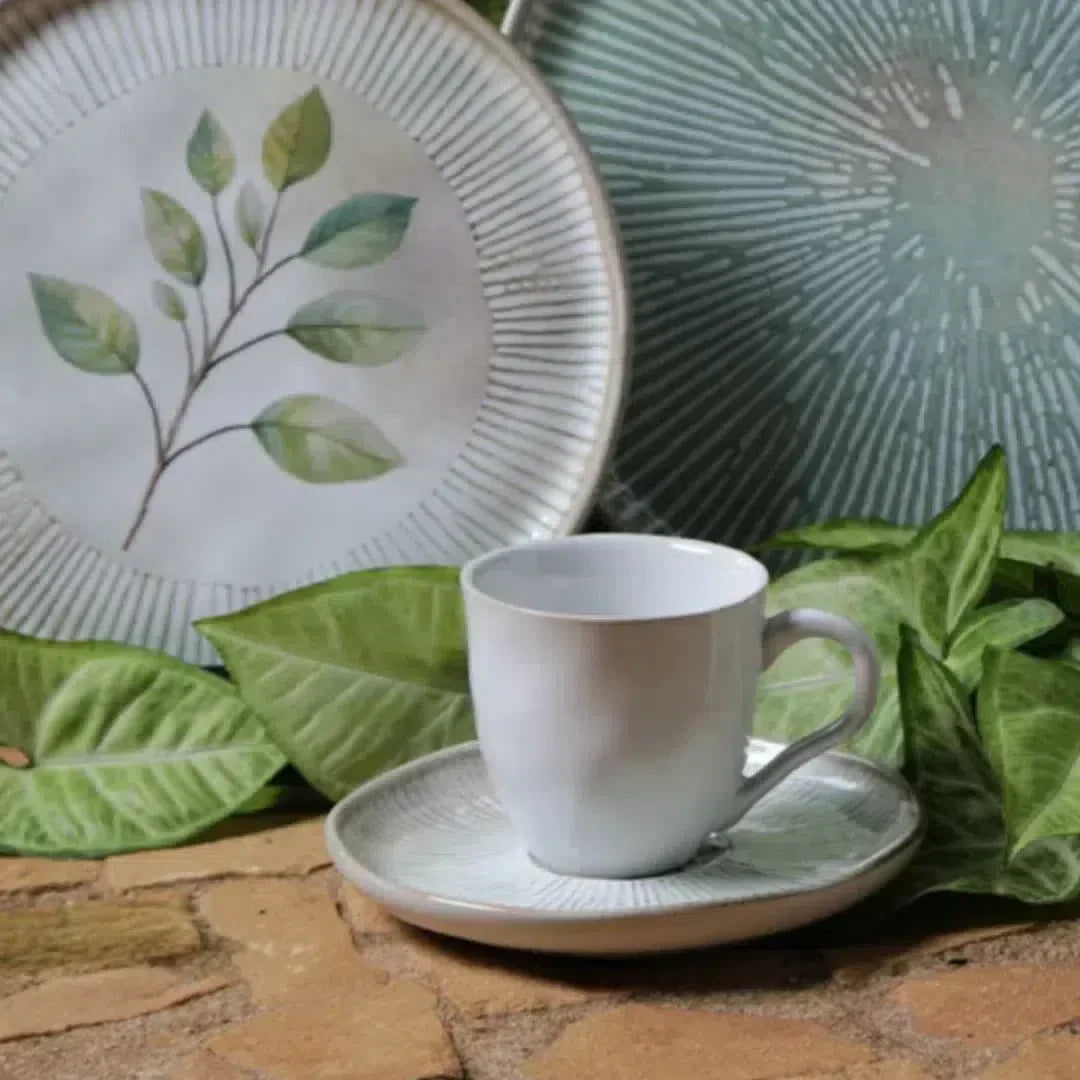 Aparelho de Jantar Verde Flor - Serve 06 pessoas
