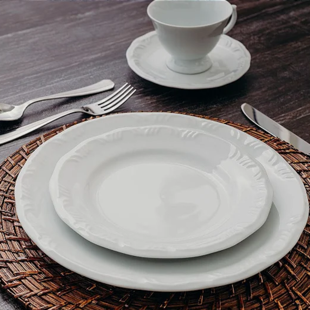 Aparelho Jantar  Relevo Chá Café - Serve 06 pessoas
