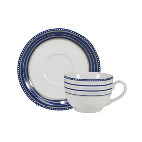 Aparelho de Jantar  Azul Royale Chá e Café - Serve 06 pessoas
