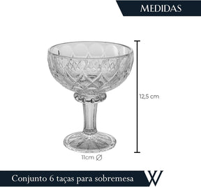 WOLFF - Conjunto 6 Taças de Sobremesa de Cristal Angel 260ml