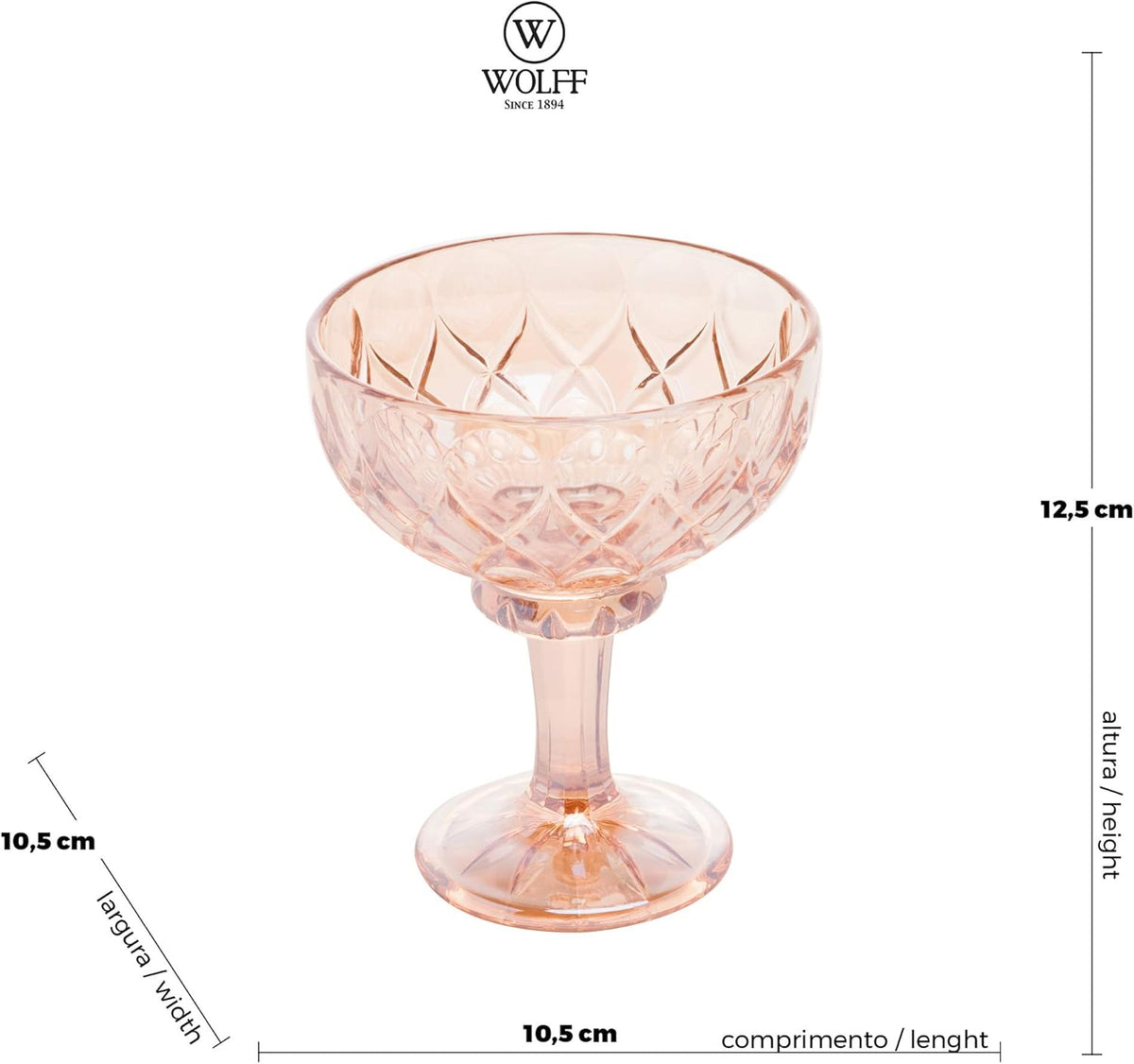 WOLFF - Conjunto 6 Taças de Sobremesa de Cristal Angel 260ml