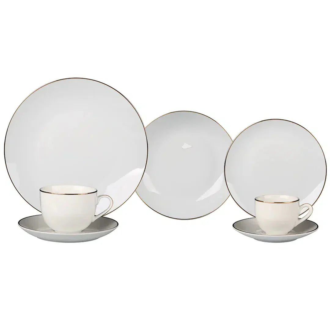 Aparelho de Jantar White Gold - Serve 06 pessoas / EXCLUSIVO