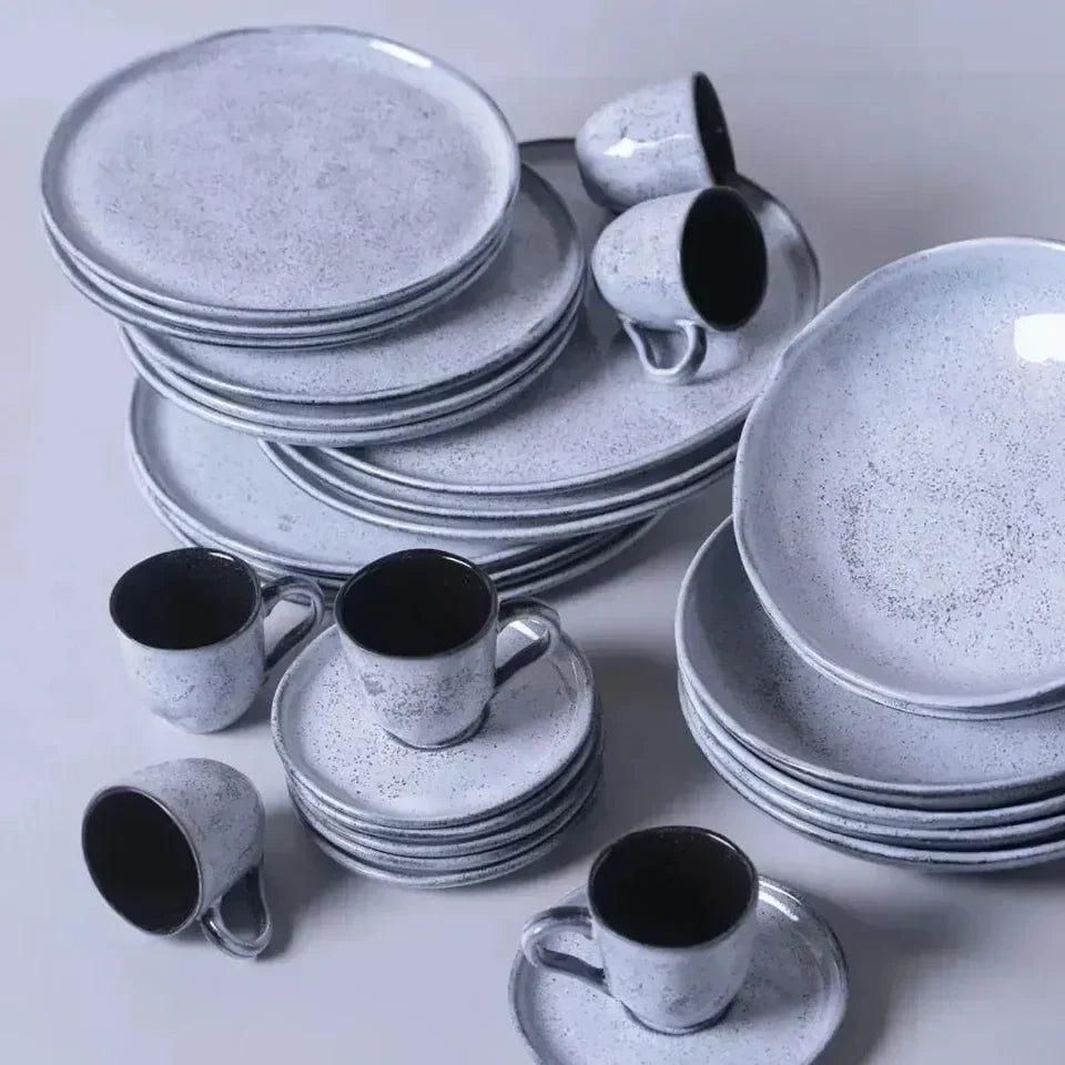 Aparelho de Jantar  Orgânico Branco Retrô  - Servir 06 pessoas