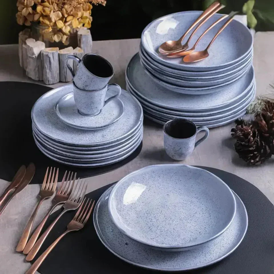 Aparelho de Jantar  Orgânico Branco Retrô  - Servir 06 pessoas